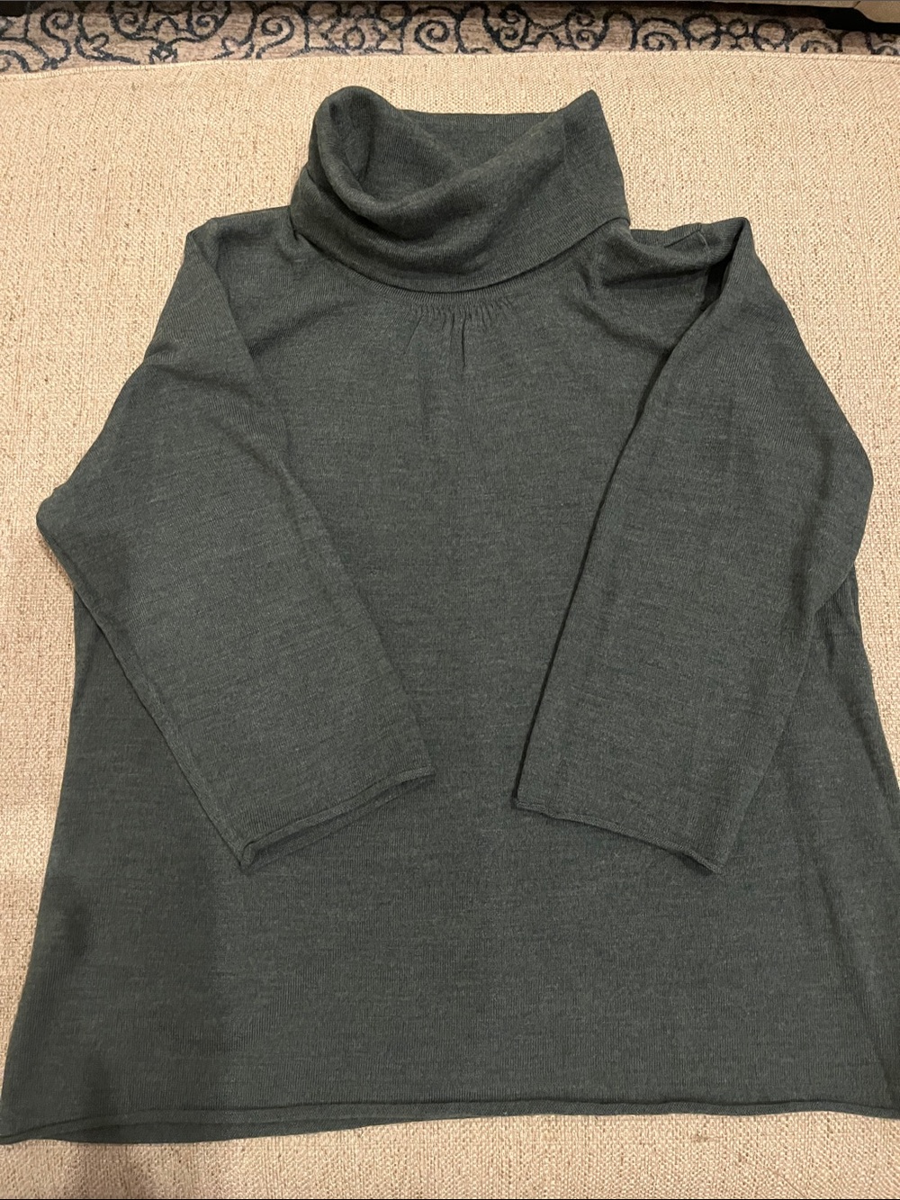 Marina Luna Deep Green Cowl Neck Sweater 2X 100% Merino Wool